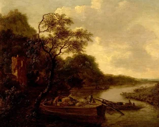 Flusslandschaft mit Boot